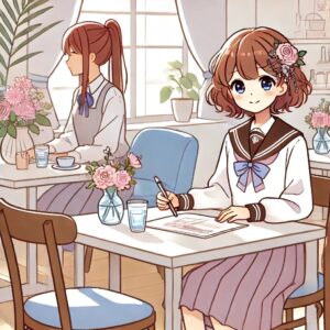 少女マンガを読んでいる読者。